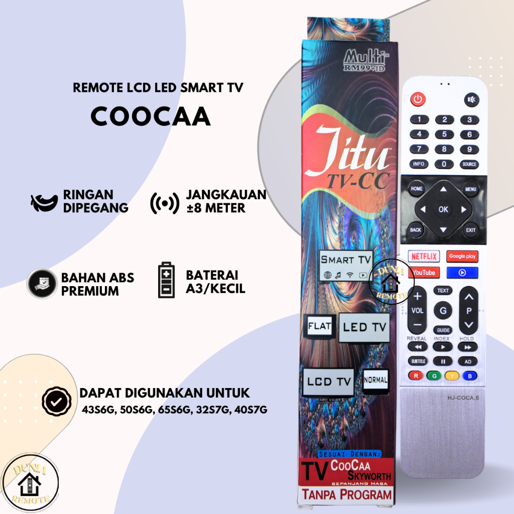 Remot Remote Smart TV Coocaa Led Lcd Type Jitu Cooca Dus