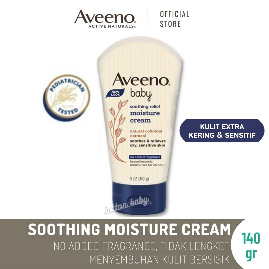 AVEENO BABY Soothing Relief cream - Sabun Mandi &amp; Moisturizing Cream untuk Kulit Sensitif Bayi 140gr