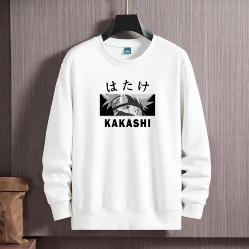 Sweater pria atasan lengan panjang baju kaos pria baju cowok KAKASHI FACE