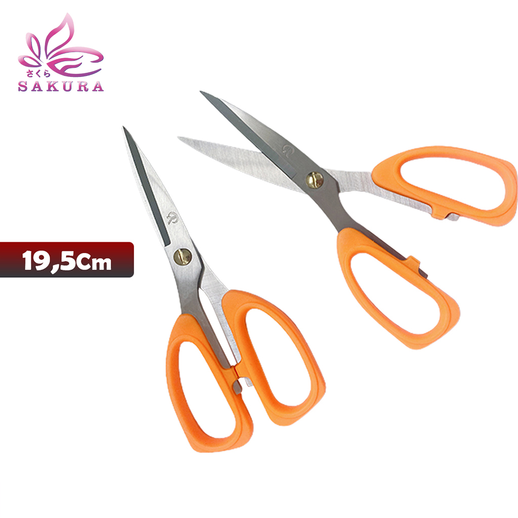 GUNTING YS2101 DAPUR - GUNTING KERTAS   Scissor-19.5CM WARNA ORANGE- SOSOYO