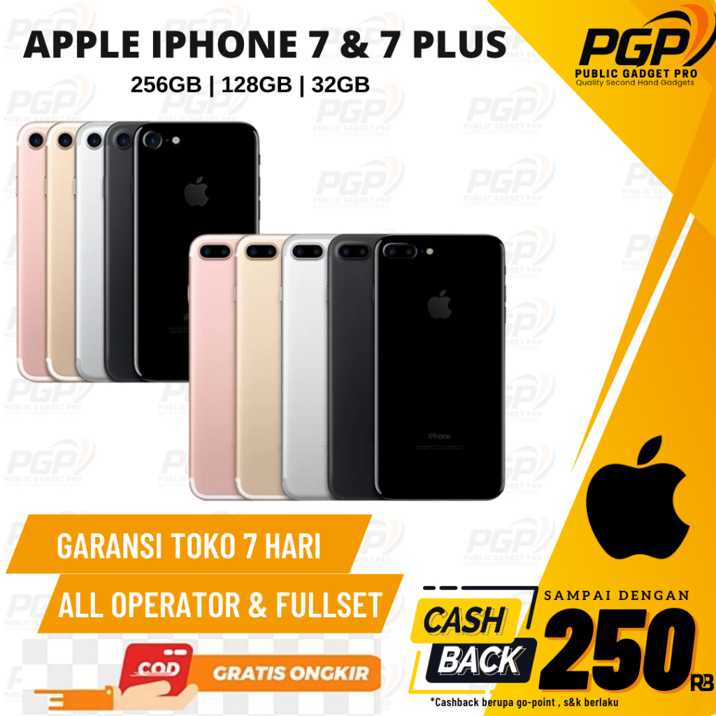 Resmi | iPhone 7 | 7+ Plus 256GB 128GB 64GB Second Resmi | All Provider