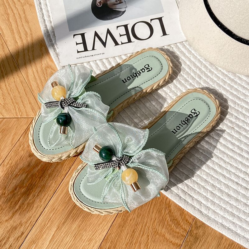 GROSIRTAS TG1724 Sandal Flat Wanita Import / Sandal Flipflop Pita Bunga Candy