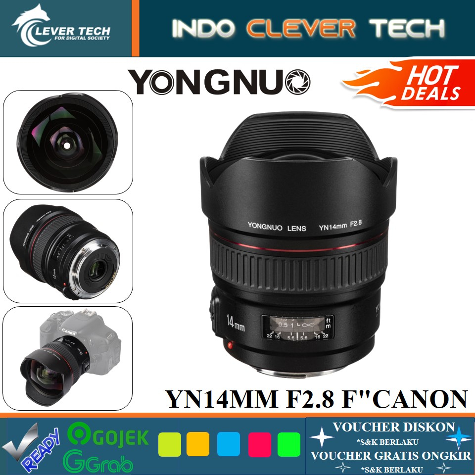 Yongnuo YN 14mm f/2.8 Lens for Canon EF / Yongnuo 14mm f/2.8 For Canon Lens