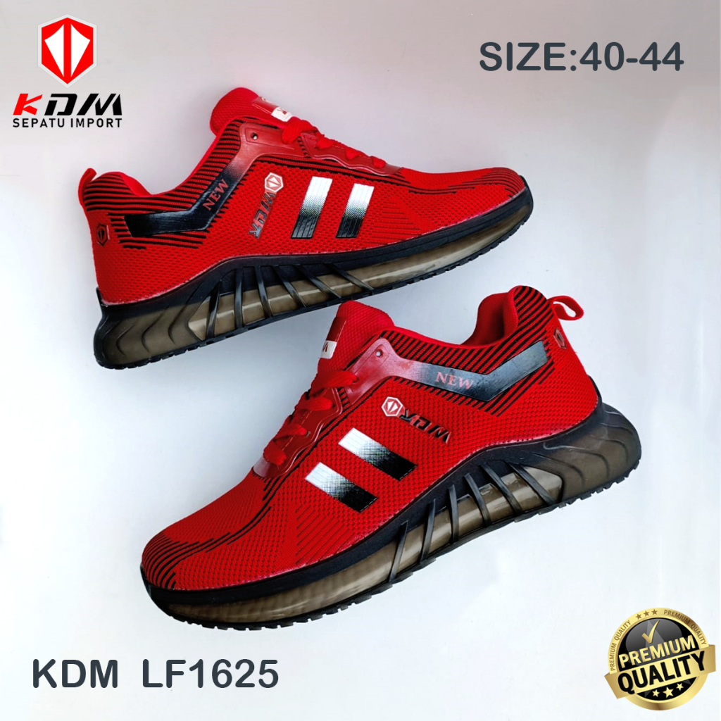 Sepatu Olahraga Sepatu Lari Sepatu Running Sepatu Pria Premium Import KDM LF1624 NEW RED