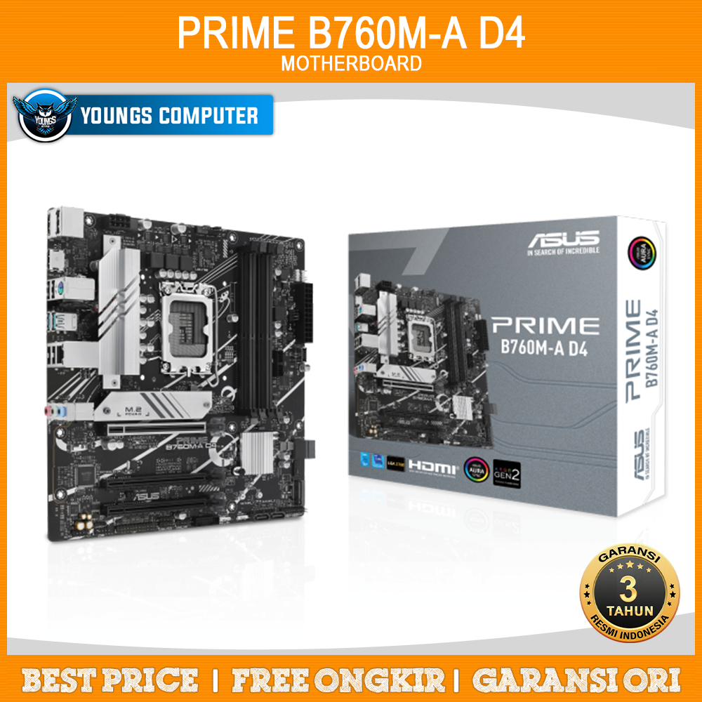 ASUS PRIME B760M-A D4 (NON WIFI) | MOTHERBOARD INTEL LGA1700 DDR4 mATX