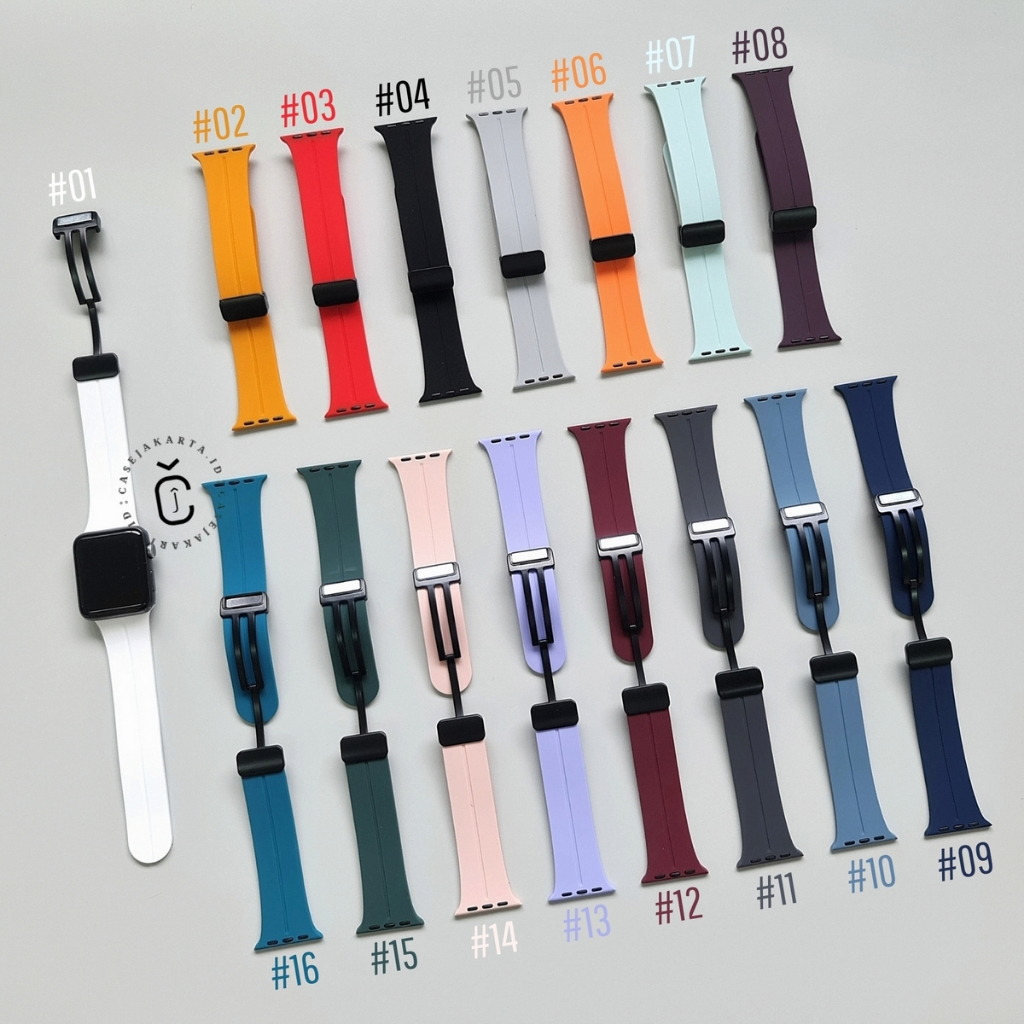 ( TANPA JAM ) &quot; FOLDING MAGNET &quot;  TALI STRAP IWATCH MAGNETIC LOCK - SERIES ULTRA 8 7 SE 6 5 4 3 2 1 | SIZE 38mm 40mm 41mm 42mm 44mm 45mm 49mm | Tali strap sport band iwatch smartwatch iwo infinite