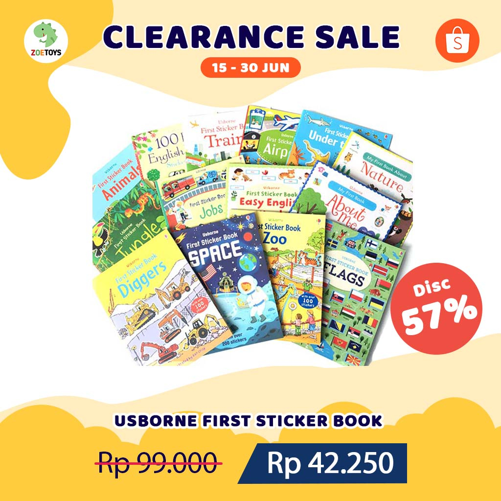 Zoetoys Usborne First Sticker Book 1 | Aktivitas Menempel Stiker Anak | Mainan Edukasi