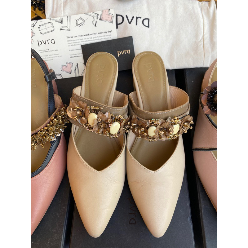 PVRA YARA HEELS IVORY BROWN Size 39