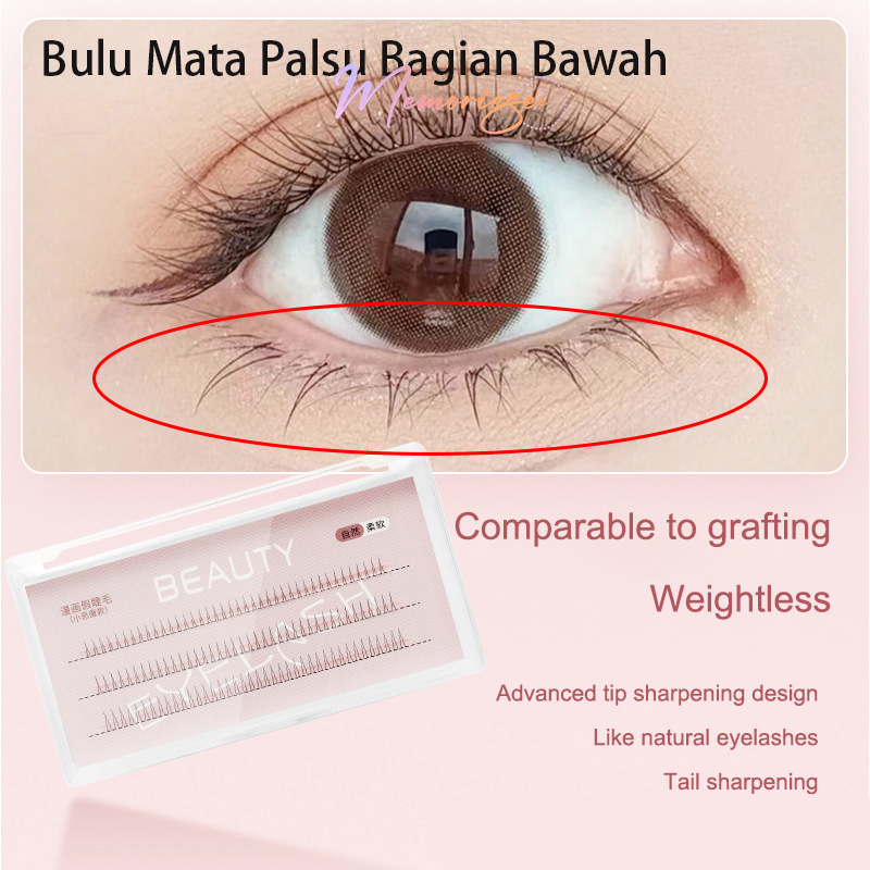COD&Ready Bulu Mata Palsu Tanam Bulu Mata Bawah Bentuk V Eyelash Extension Bulu Mata Palsu Individua