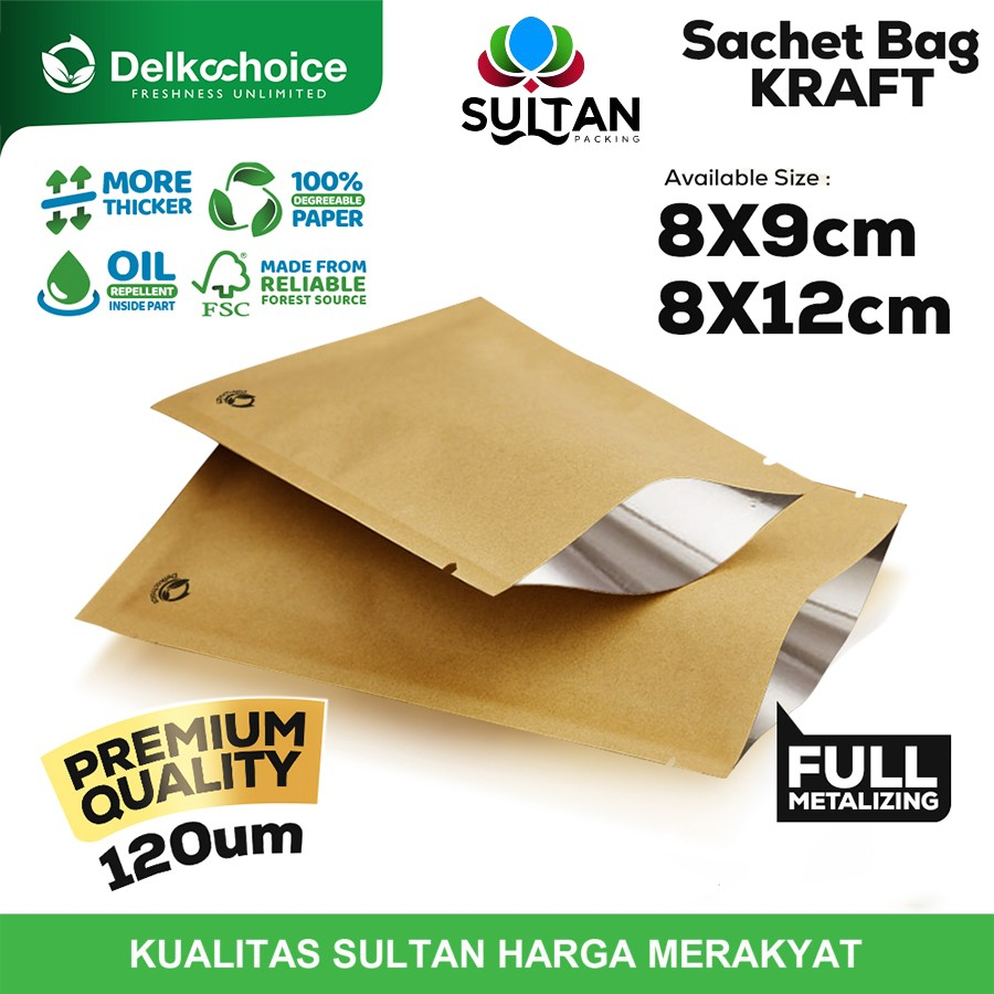 Sachet Bag Kraft Paper Metalizing PREMIUM FOOD GRADE Delkochoice