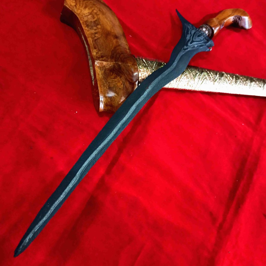 Koleksi Pusaka Keris Jangkung Luk 3 Pamor Pancuran Mas Antik