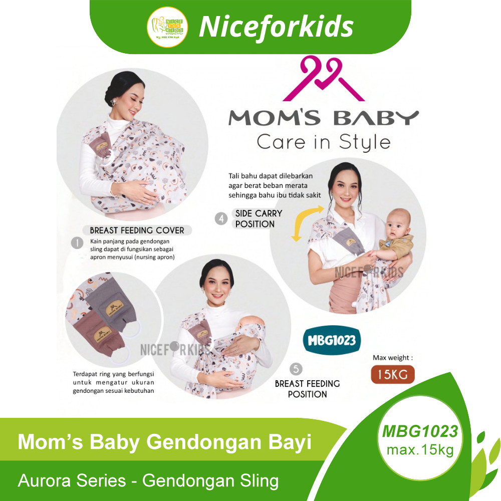 Mom's Baby Gendongan Samping 5 in 1 Aurora (MBG1023) / Wilona (MBG1020) / Gendongan Anak