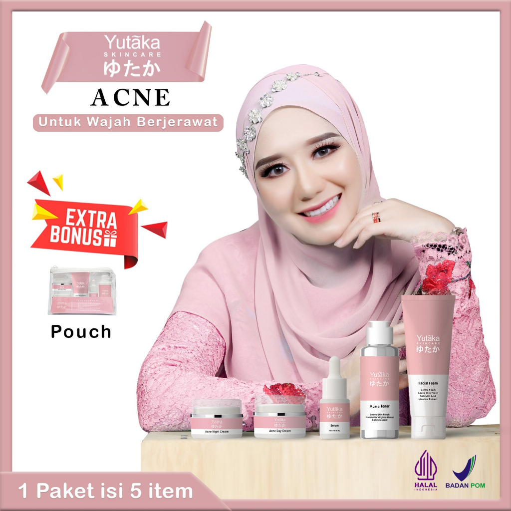 yutaka  skincare paket ACNE  5 item  ORIGNAL/yutaka Skincare 100% original /yutaka  skincare yutaka / skincare acne