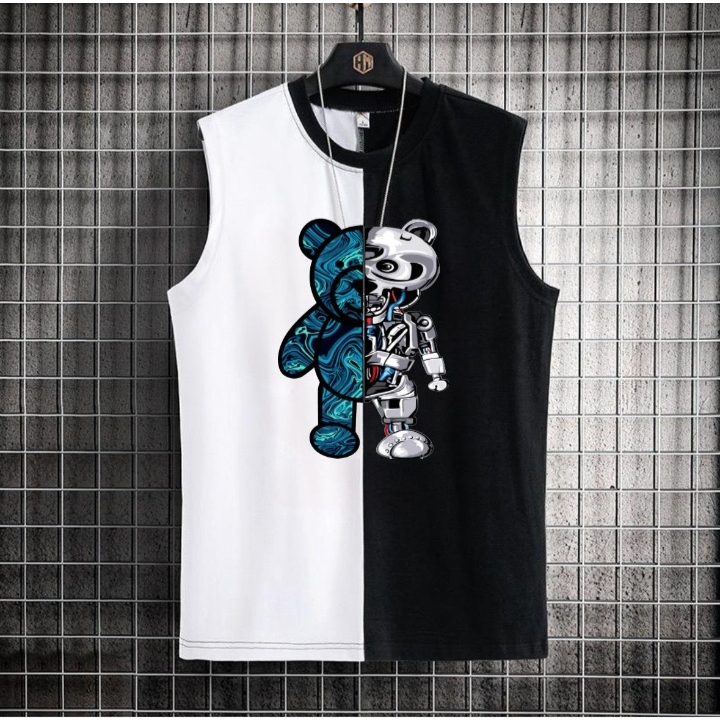 JOSJOLI_STORE/KAOS SINGLET TEDBOT/Atasan Pria Dewasa Lengan Panjang/LD 100CM PJ 68