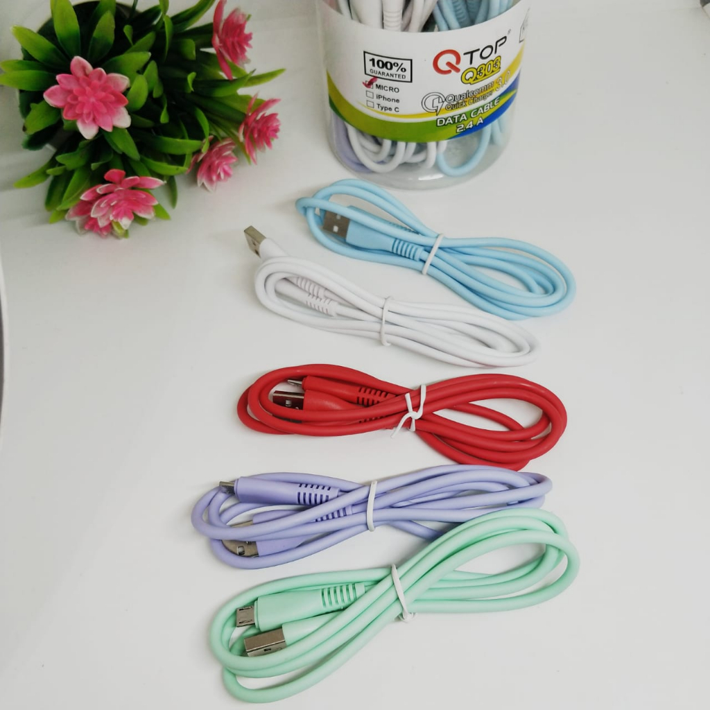 Kabel data TOPLES ISI 15pc QTOP Q303 Suport super vooc Fastcharging qc3.0 2.4A ORIGINAL FOR ALL GADGET MOBILE PHONE PROMO SEN