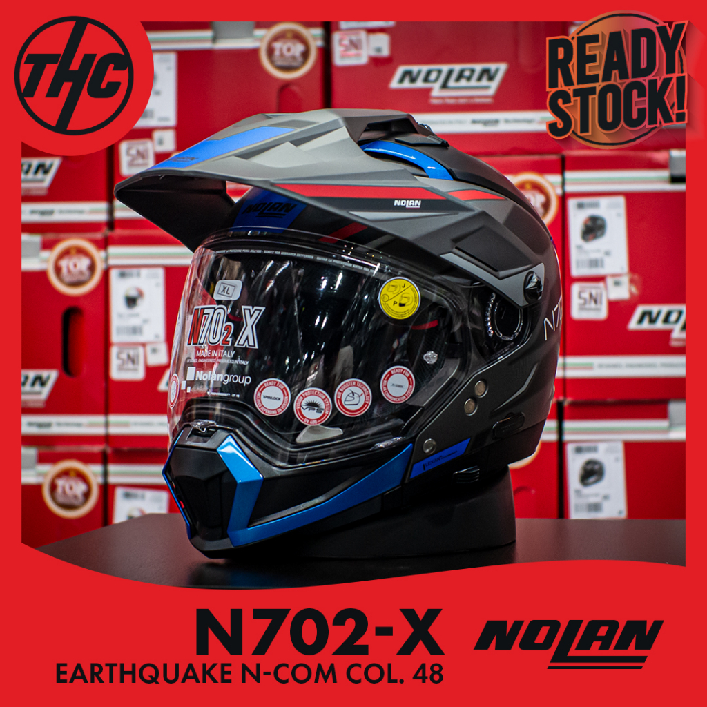 NOLAN N70-2X EARTHQUAKE N-COM 048 CROSS MODULAR FLAT BLACK N702X