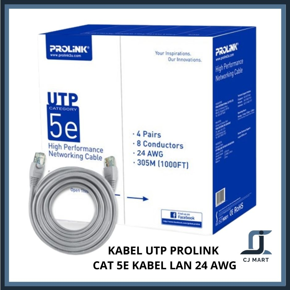 Kabel UTP PROLINK CAT 5e - Kabel LAN 1Box - 305meter - Original 24 AWG