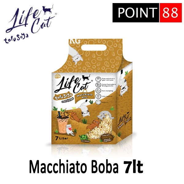 Pasir Kucing Tofu Soya LIFE CAT 7L 2.5Kg MACCHIATO BOOBA (Grab/Gosend)