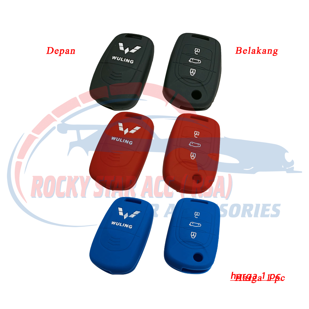 Silikon Kunci Remote Pelindung Silikon Kunci Remote Mobil Wuling Cortez Model Flipkey Confero Mobil 