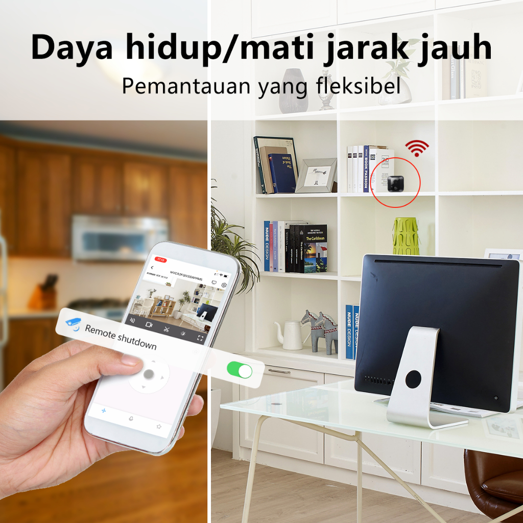 XIHANCAM Panggilan Dua Arah Kamera Pengintai Mini Baterai Internal FHD 5MP Kamera Cctv Mini Tersembunyi Tanpa Kabel Spy Cam Ip Camera Cctv Wifi Hidden Camera Spy Camera Mini Wifi Smart Camera CCTV Indoor Wireless HP Kamera Kecil Tersembunyi Tanpa Wifi