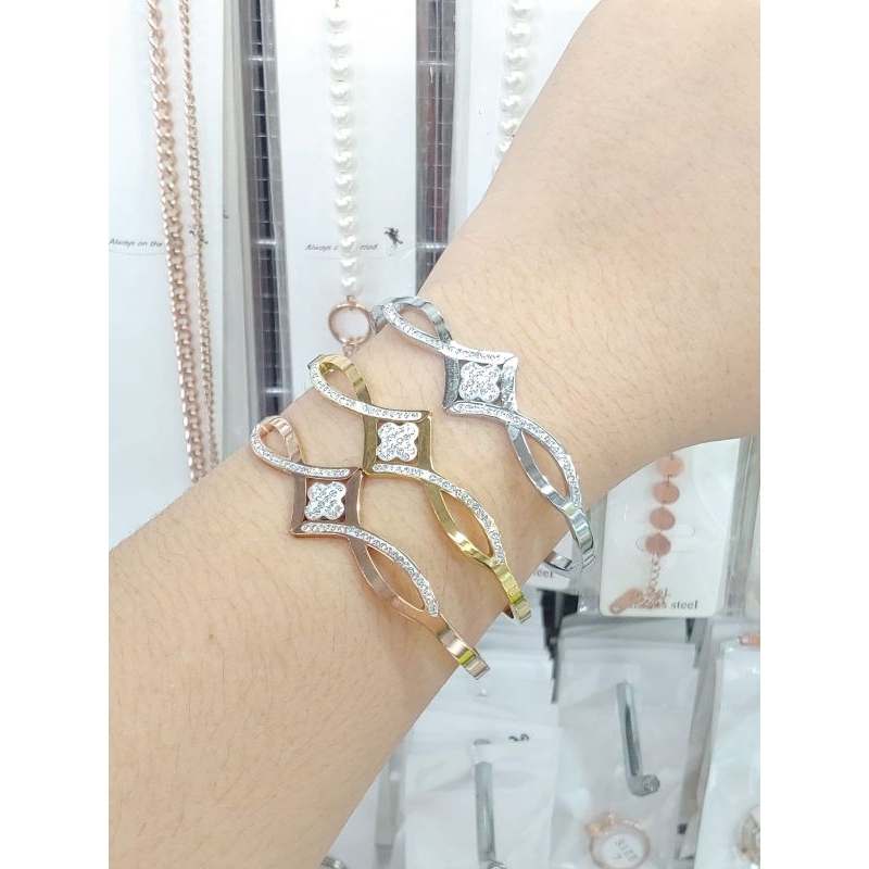 gelang bangle fashion wanita titanium anti karat anti luntur