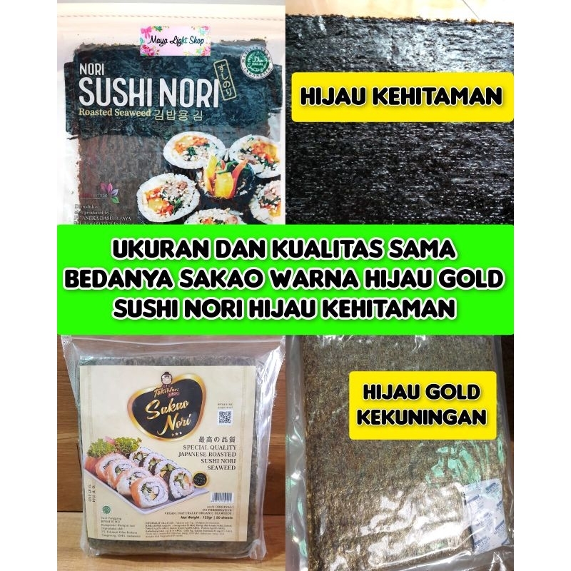 Paket sushi nori 10 lembar bambu bahan bento dry seaweed halal murah sushi nori manjun sakao tokinori