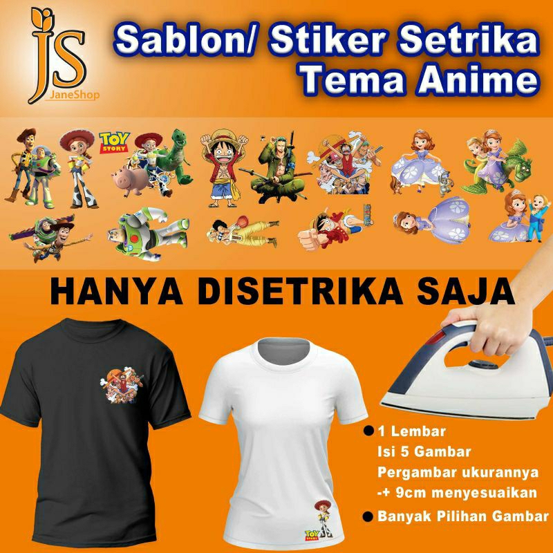 

Isi 5 Gambar Sticker Baju Anime Sablon Dtf Dewasa Dan Anak (1pack Isi 5gambar)
