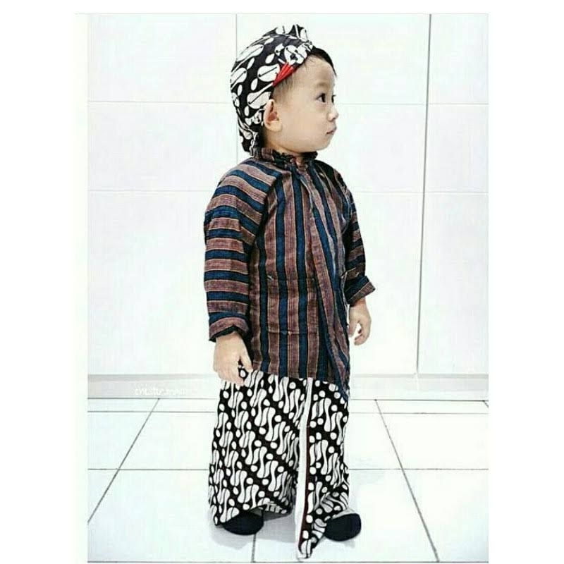 Baju Adat Jawa Anak Laki Pria Sorjan Surjan Lurik Batik Setelan Baju Kolosal Adat Jawa Solo Jogja