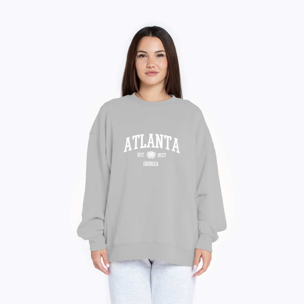 ATLANTA SWEATER SWITER CREWNECK OVERSIZE PRIA WANITA Size M-XXL