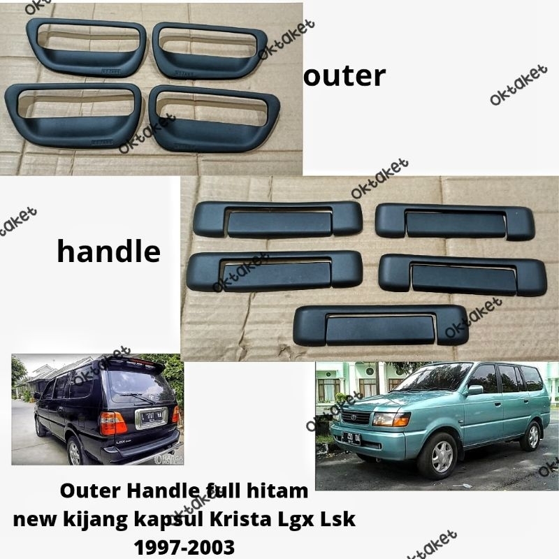 paket outer handle tank cover New Kijang Krista Lgx Lsk 1997 1999 2000 2023 Hitam dop