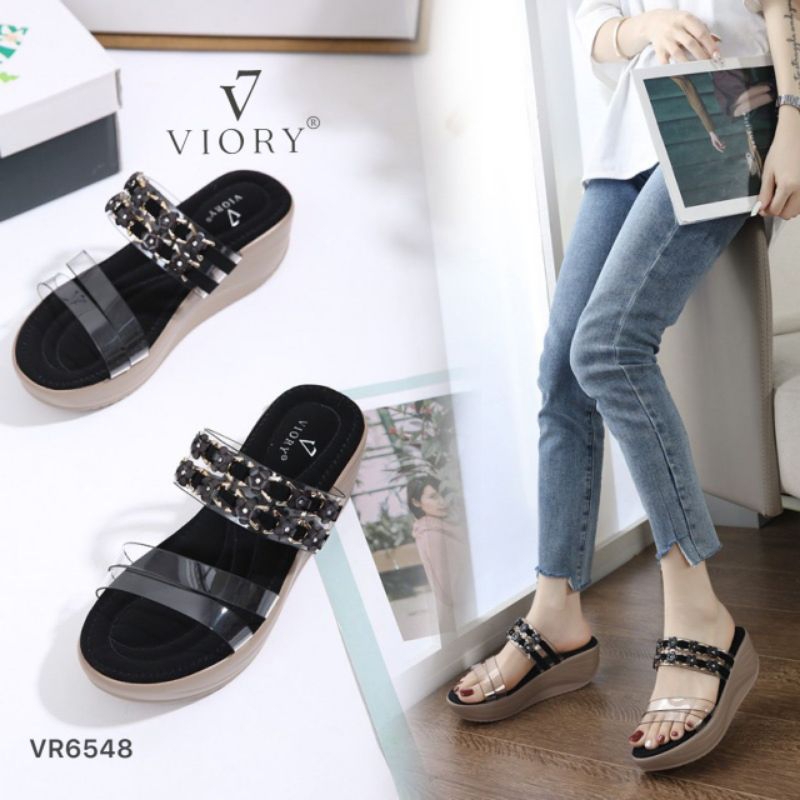 VIORY Wedges Sandal Double Starps Shoes #VR6548 ORIGINAL