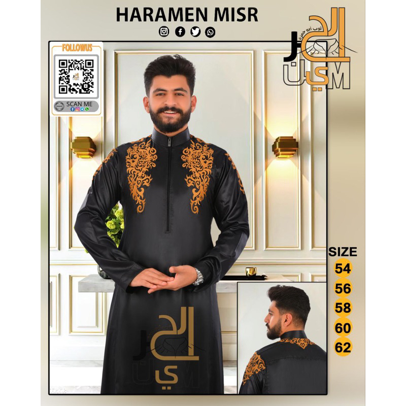 GAMIS PRIA JUBAH AL-HARAMAIN IMPORT MESIR MOTIF TERBARU