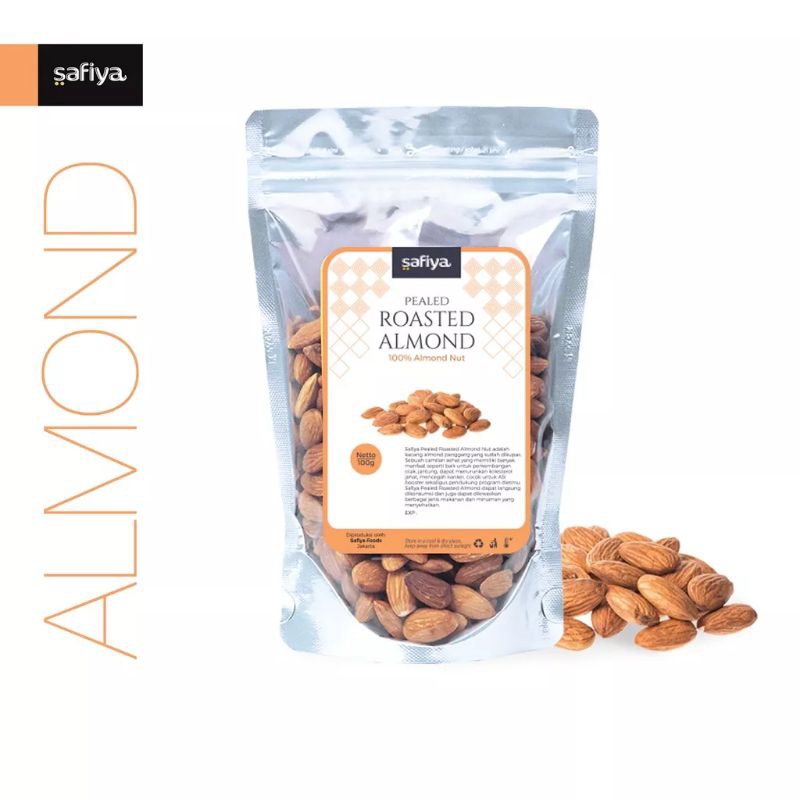 

Safiya Food Kacang Almond Kupas Roasted Whole 500 100% Original