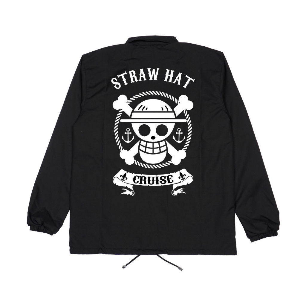 Coach Jaket Anime One Piece Straw Hat - Jaket Anime One Piece