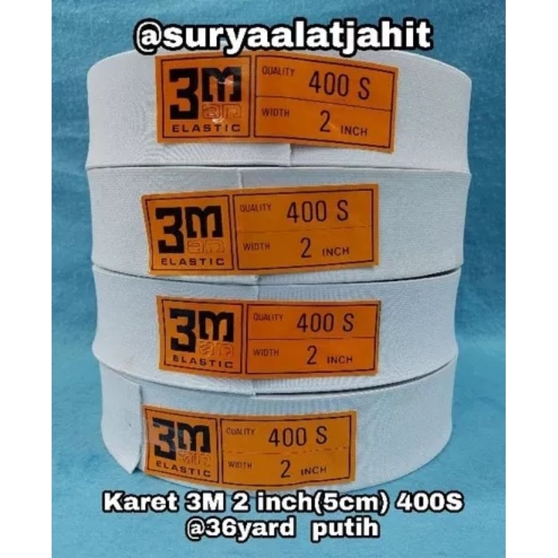 Karet 3Man 2in/5cm @36Y Putih terbagus =rp.200.00/Rol