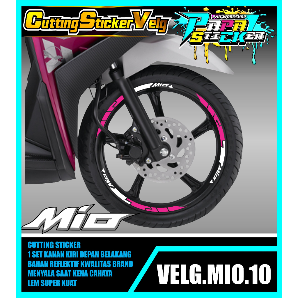 STIKER VELG MIO CUTTING STICKER VELG CUTTING VARIASI YAMAHA MIO LIS BAN/VELG 10