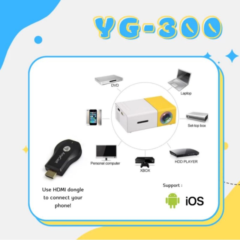 PROYEKTOR MINI LED YG300 HOME THEATER