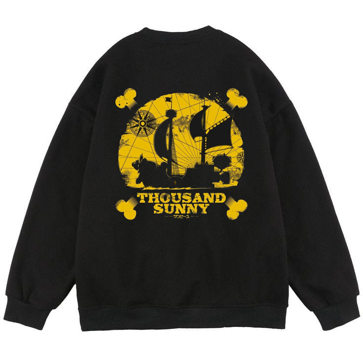 Crewneck Anime One Piece Thousand Sunny - Crewneck Animasi - Sweater Anime One Piece