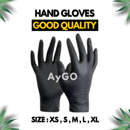 HAND GLOVES / SARUNG TANGAN LATEX / SARUNG TANGAN KARET / Shamrock HITAM