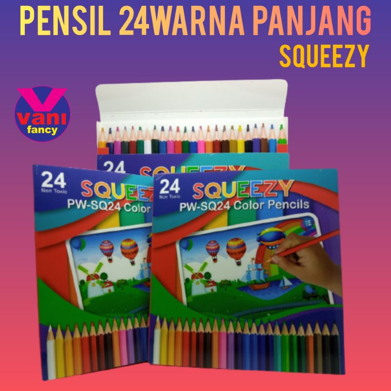 

Pensil 24 Warna / Pensil warna / Colour Pensil PW-SQ24 warna PANJANG