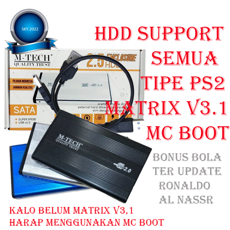 (SKY) Hard Disk eksternal ps2 / hdd ps2 500gb|250gb|160gb|120gb| support semua ps2