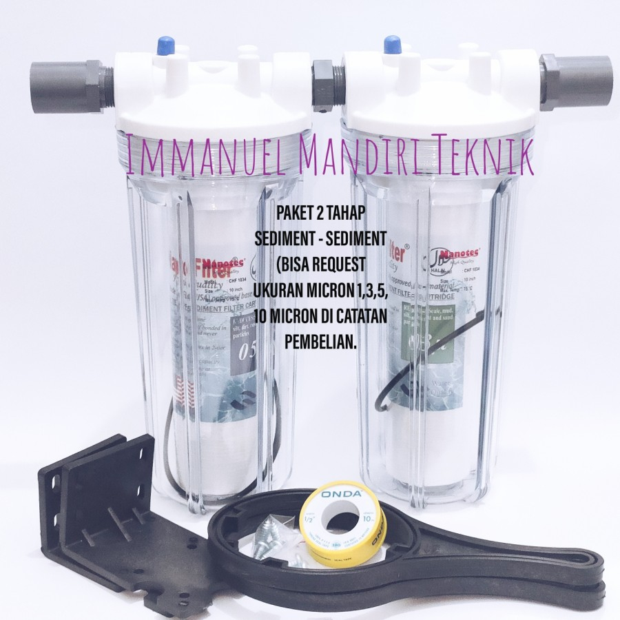 Paket filter air 2 tahap sedimen / Paket filter 2 nanotec sediment 10"