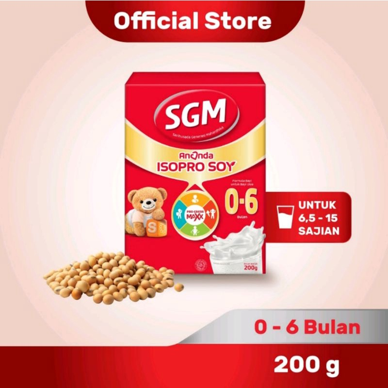 Share: SGM Ananda ISOPRO SOY Soya 0 - 6 Bulan 200g - Susu Untuk Bayi Alergi Susu Sapi
