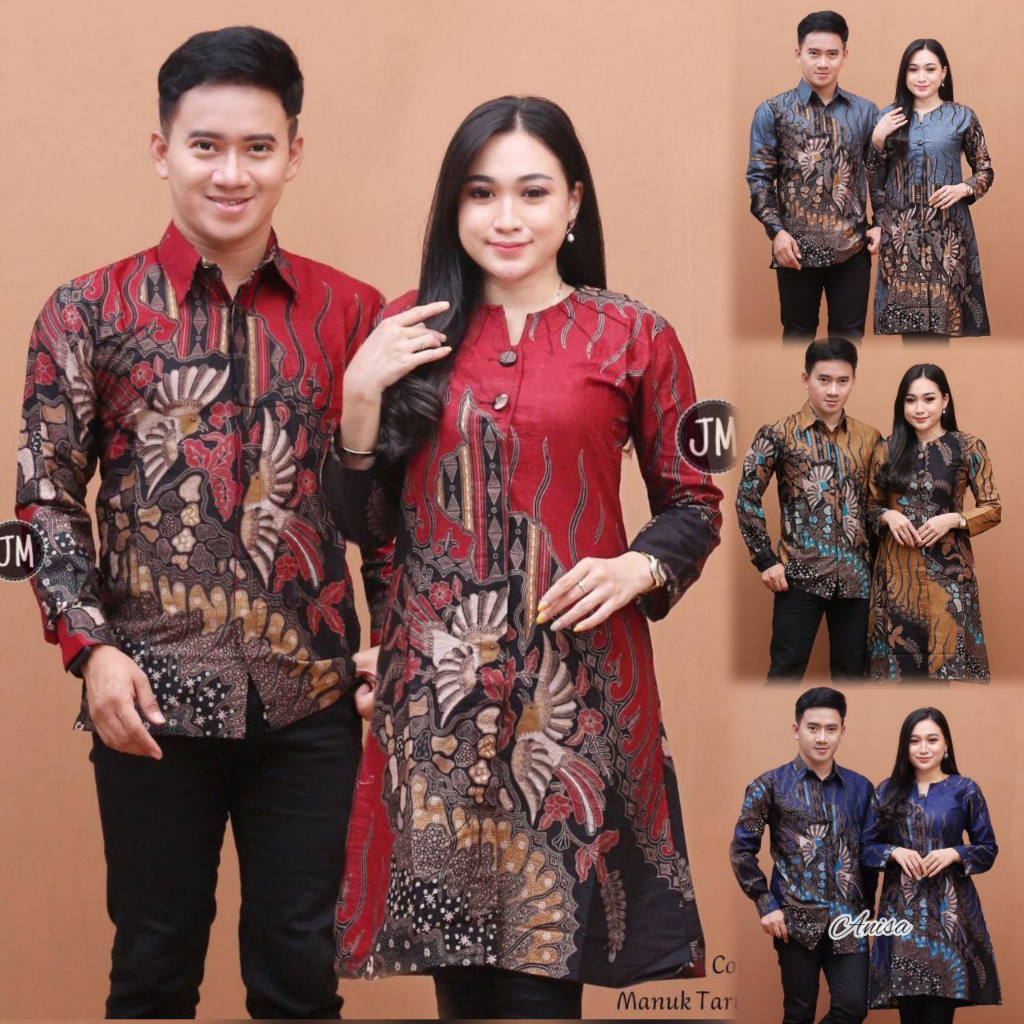 Batik Tunik Couple Modern Set Pakaian Couple Kemeja Batik Pria Premium Baju Batik Couple