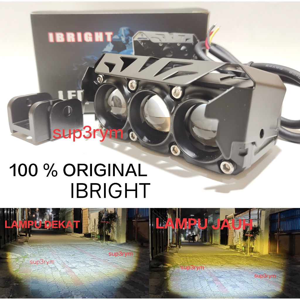 Lampu tembak LED Laser D2 D3 transformer SQL 3 mata lensa original ibright