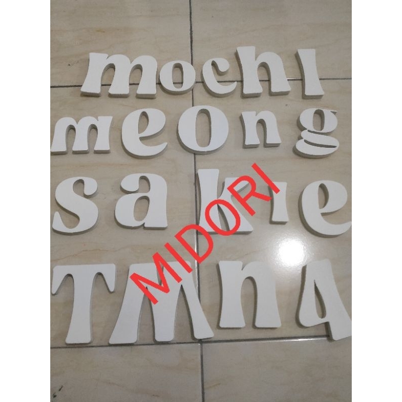 huruf timbul akrilik miror / spons/murah