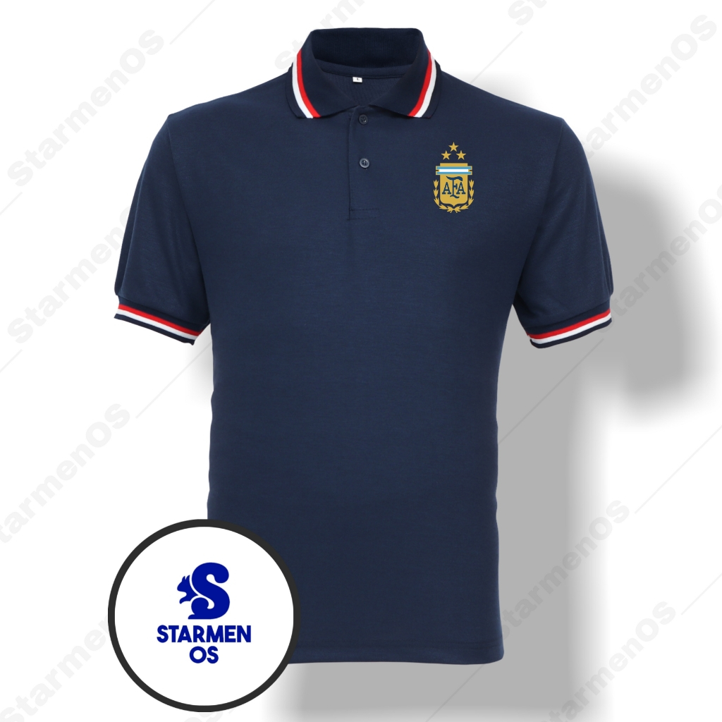 Kaos Wangki Polo T-Shirt Pria Kerah 3 List Logo ARGENTINA 3 STAR