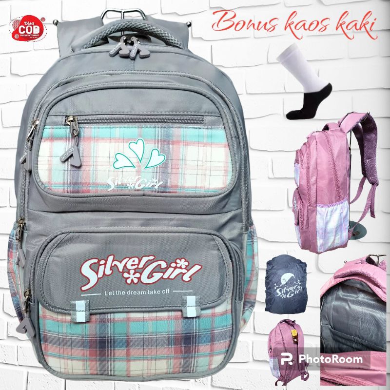 Tas ransel anak perempuan SD SMP SMA bahan halus tebal