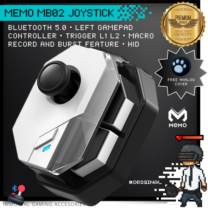 [IM] MEMO MB02 Gamepad Bluetooth Macro Controller Joystick GAMING Left Burst Record Feature Stik Ber