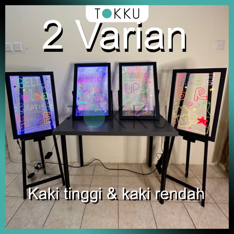 TOKKU Akrilik Dangdut LED 60cm x 40cm / Papan Promosi LED / Papan Tulis LED / Papan Promo Custom